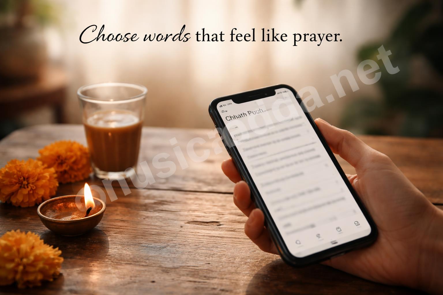 Chhath puja quote selection smartphone screen