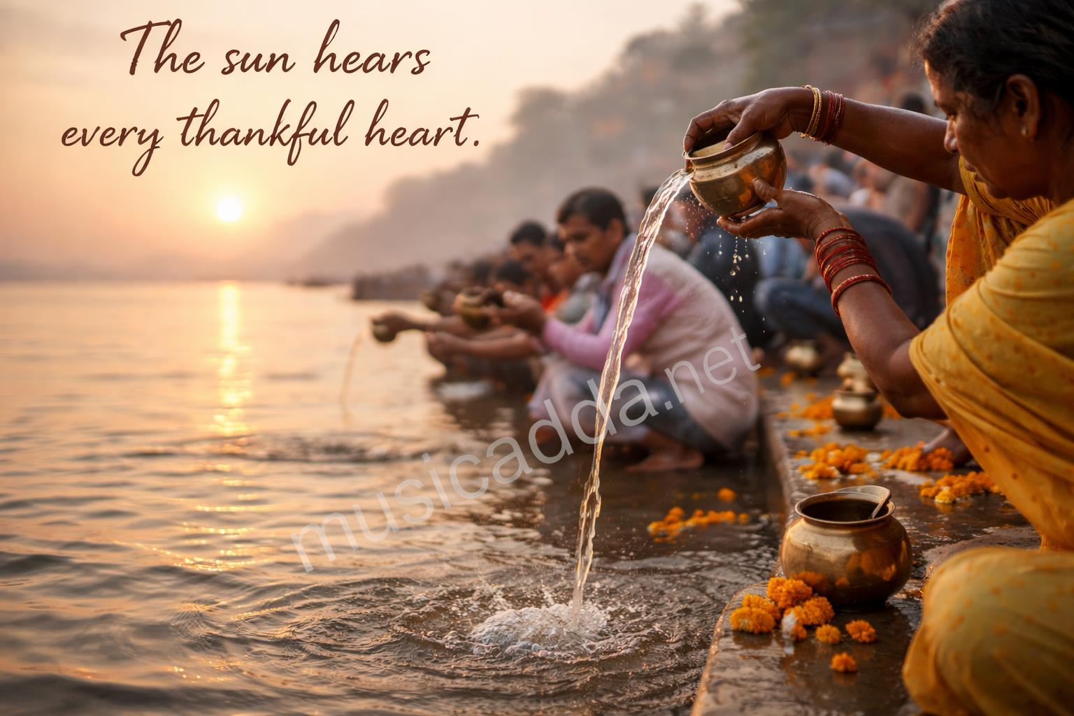 Chhath puja sunrise prayer ganges