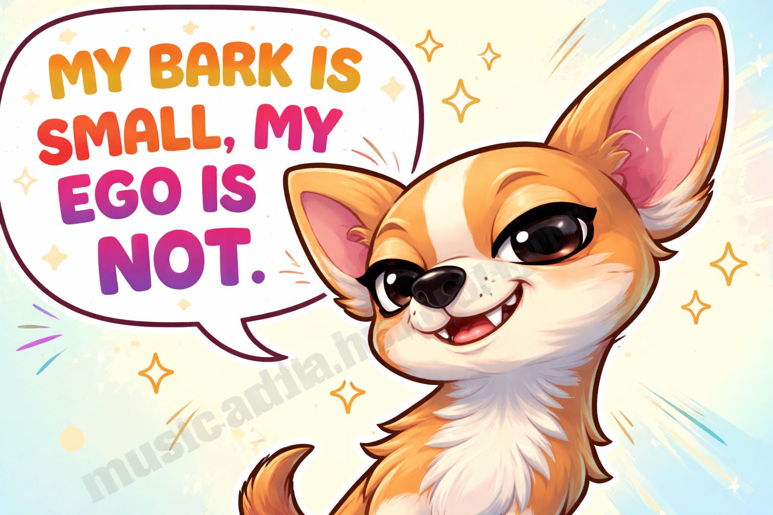 Chihuahua attitude close up pun
