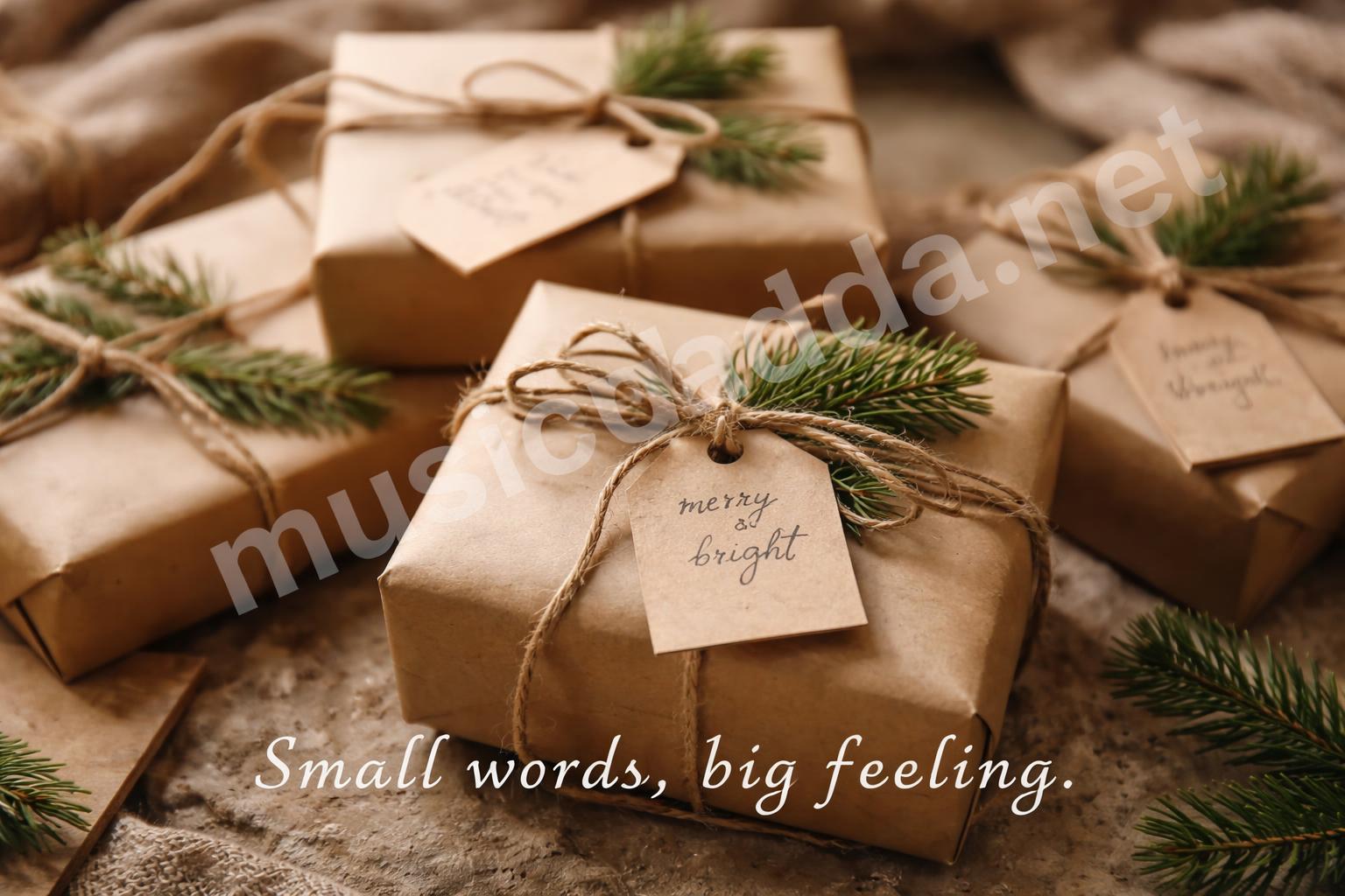 Christmas gift tags handwritten note