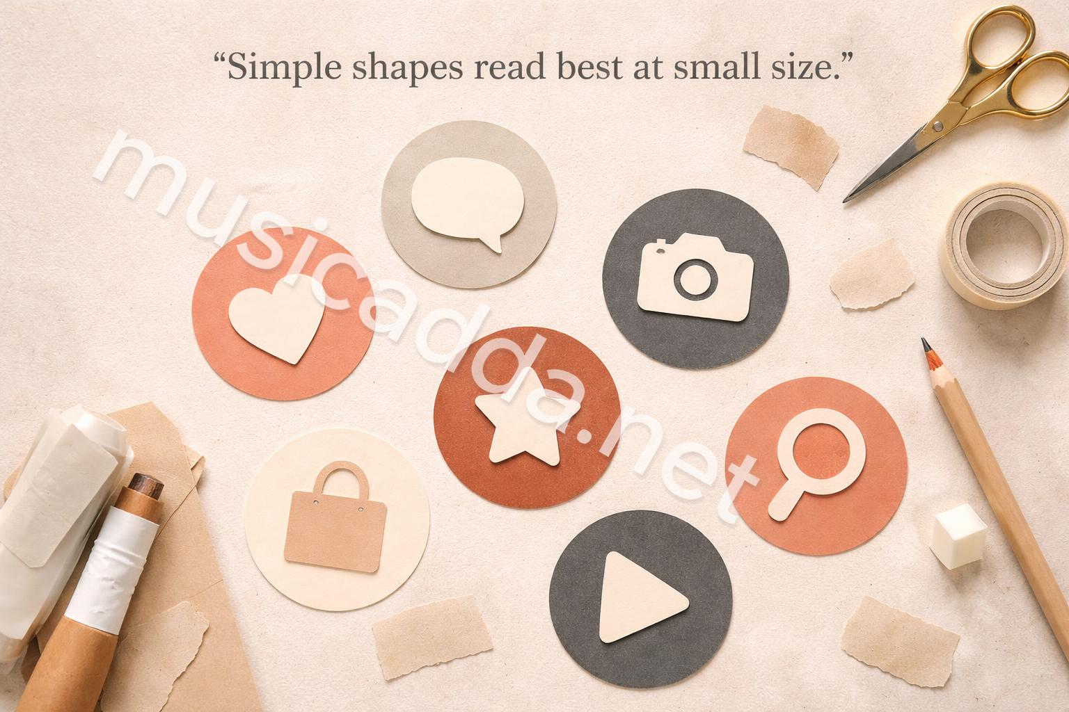 Clean instagram highlight cover icons flat lay