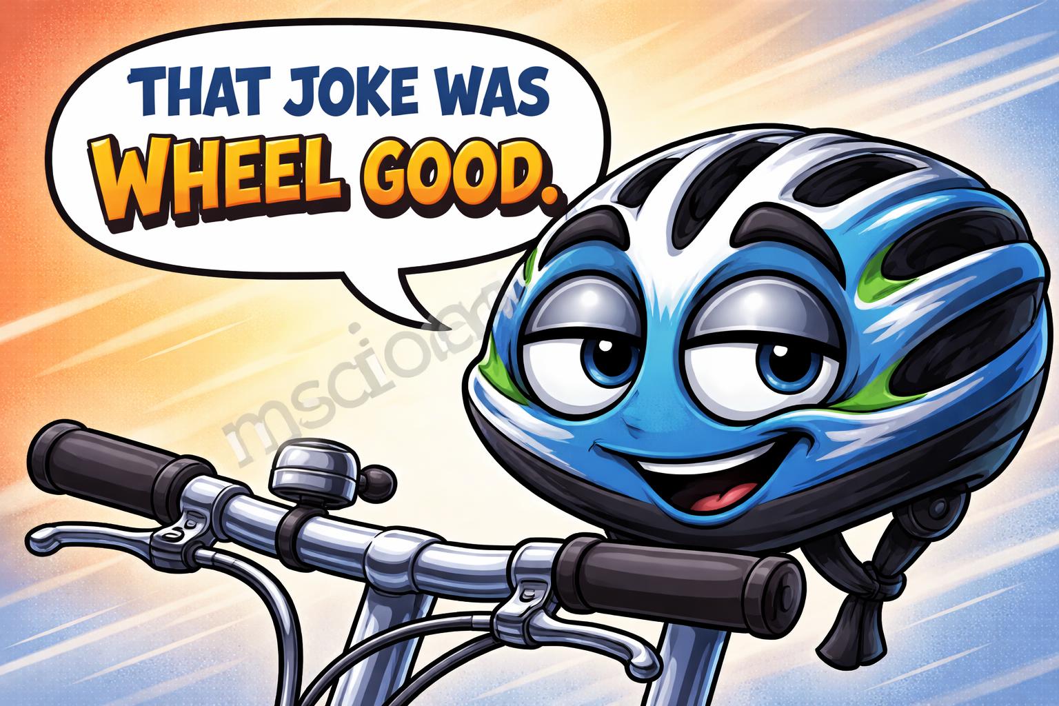 Confident bike pun closeup