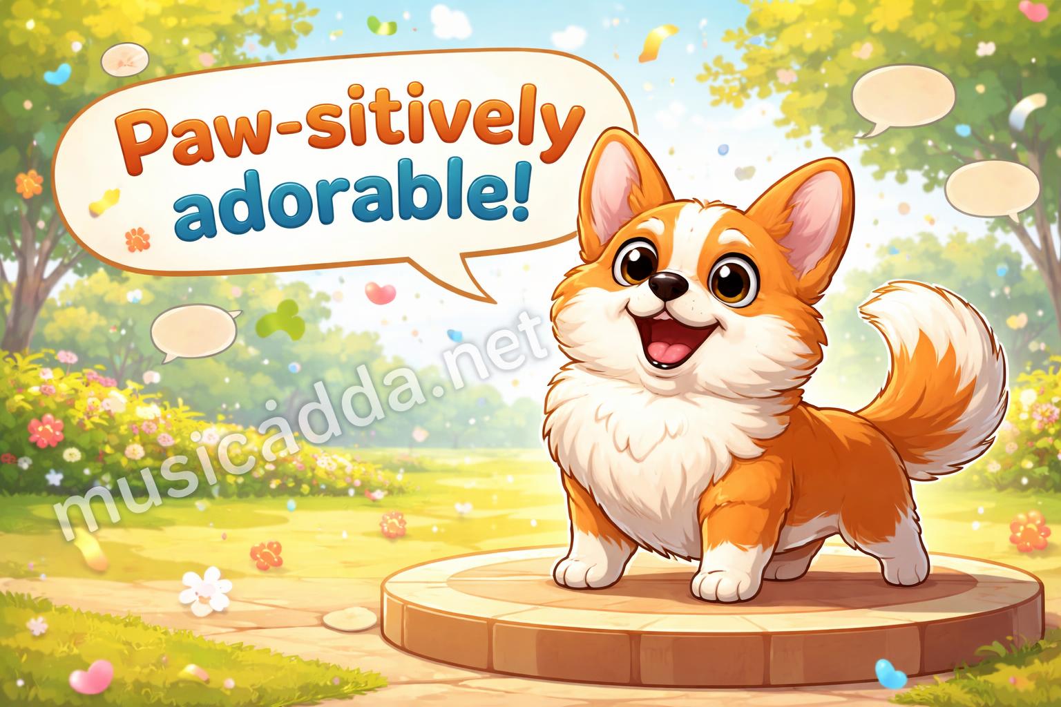 Corgi puns hero cartoon dog