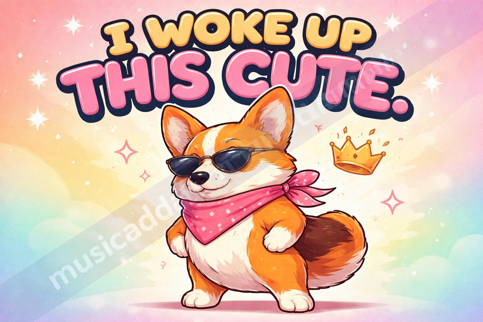 Corgi puns sassy cartoon poster