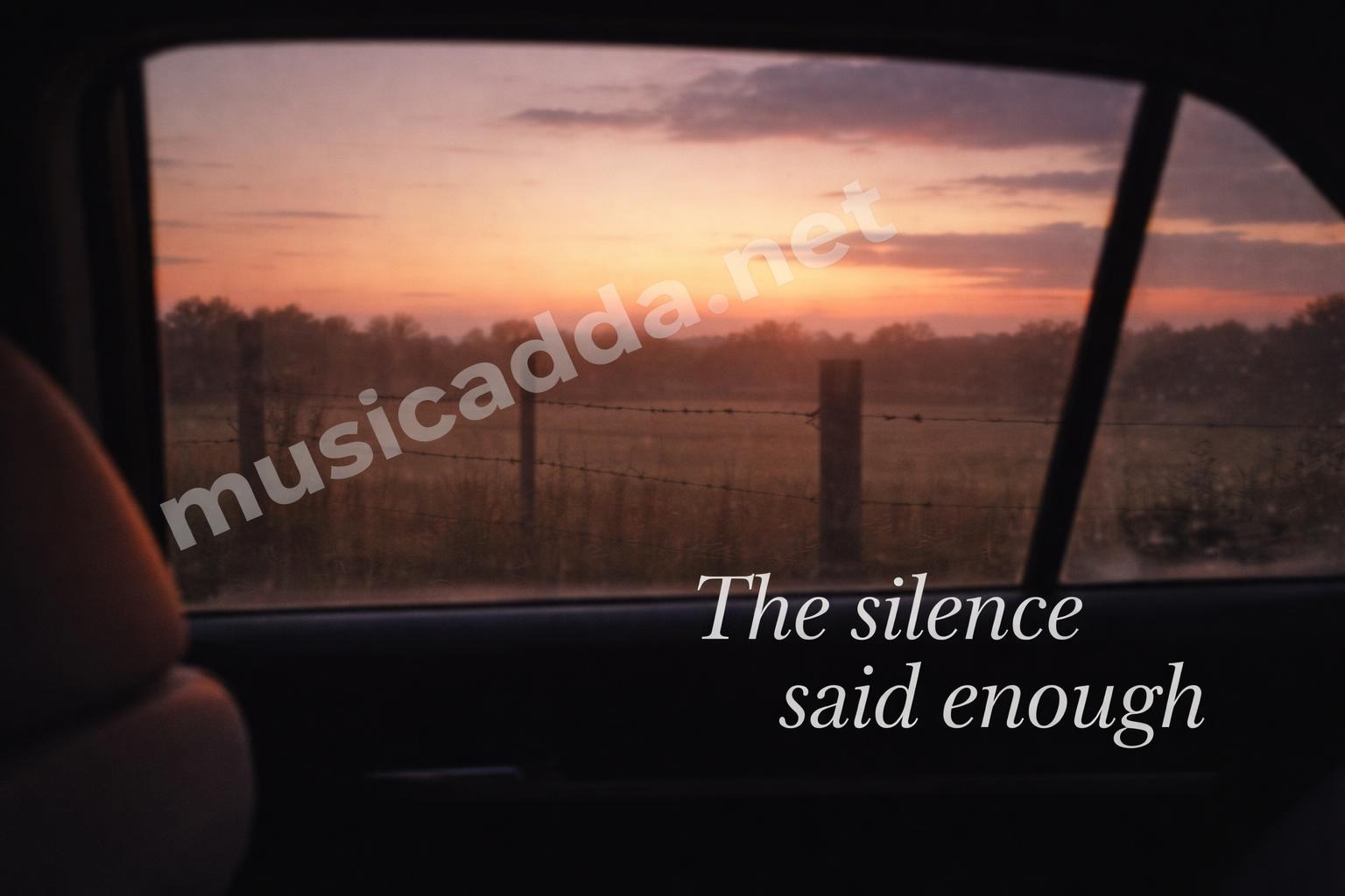 Country song breakup mood on backroad