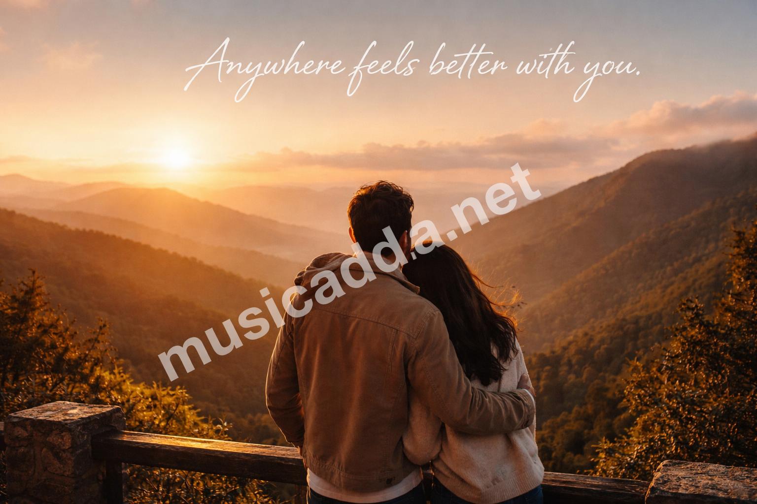 Couple travel sunset aesthetic