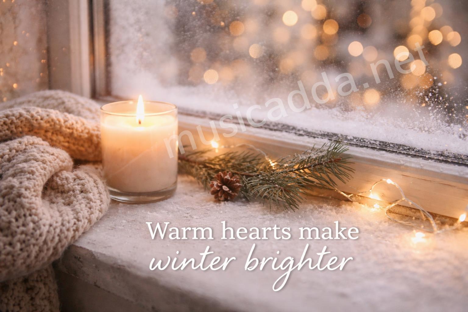 Cozy christmas lights window sill