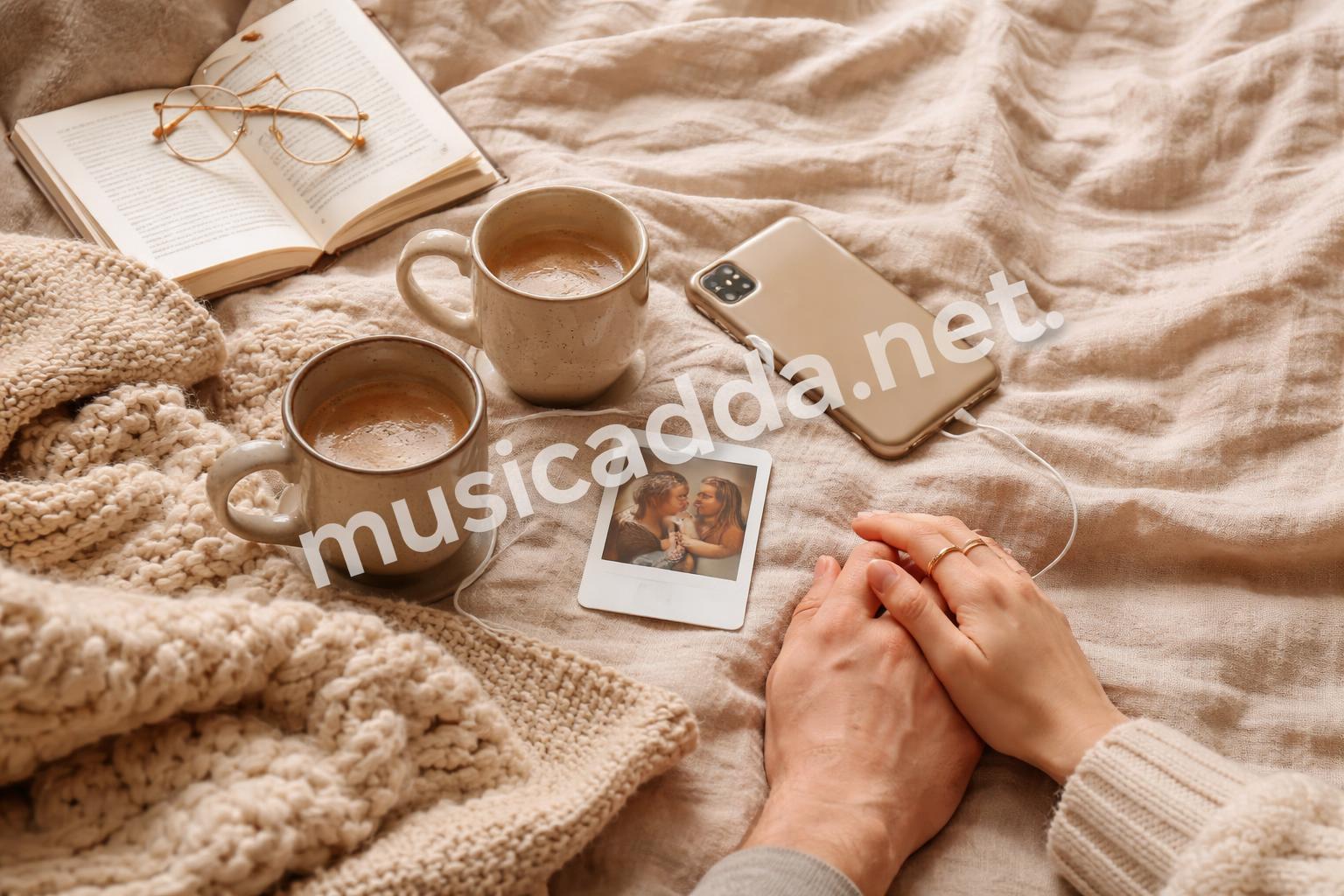 Cozy everyday couple caption idea flatlay