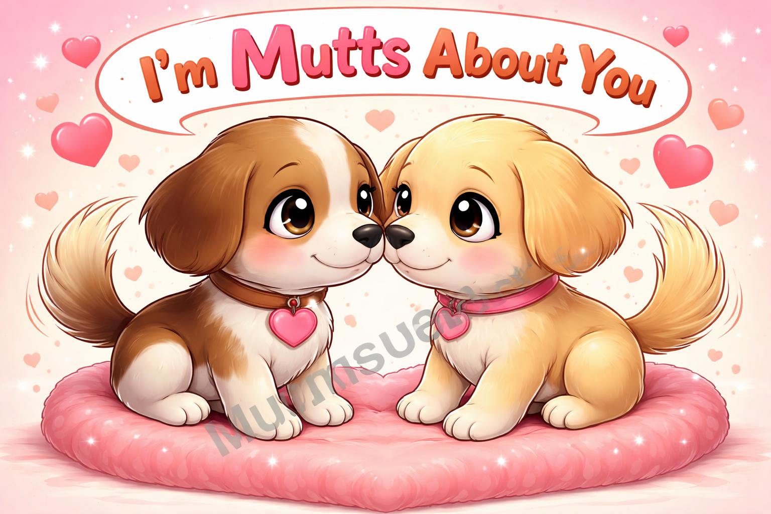 Cute dog puns puppy love cartoon