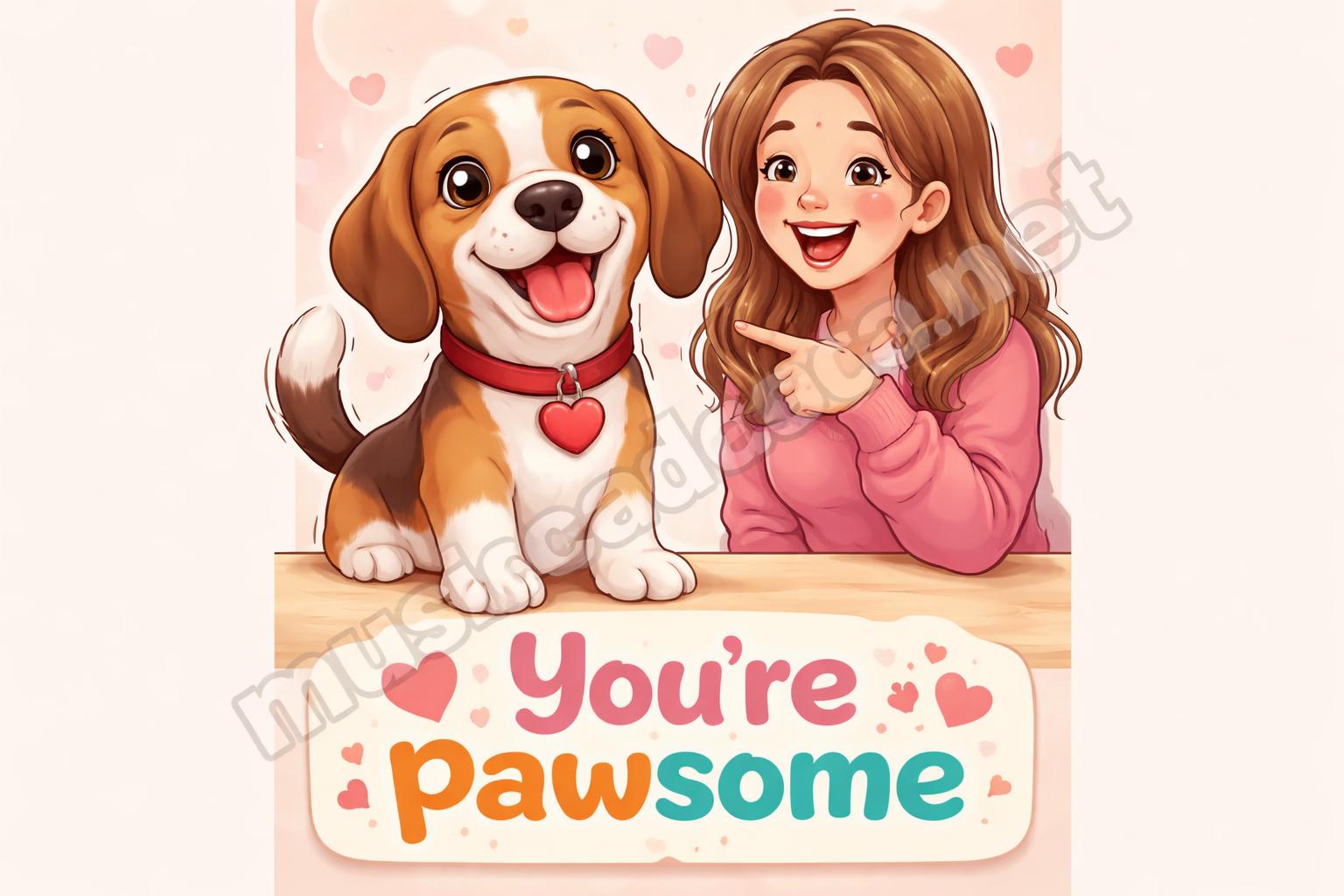 Dog and human pun card
