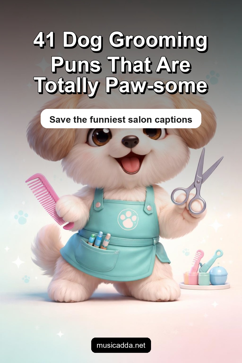 Pinterest image for 41 Dog Grooming Puns for Salons and Social Media