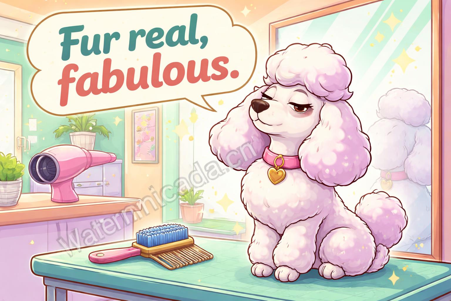 Dog grooming puns salon social media