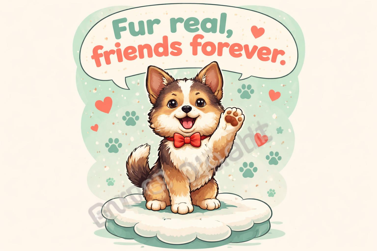 Dog pun poster pawsome friendship