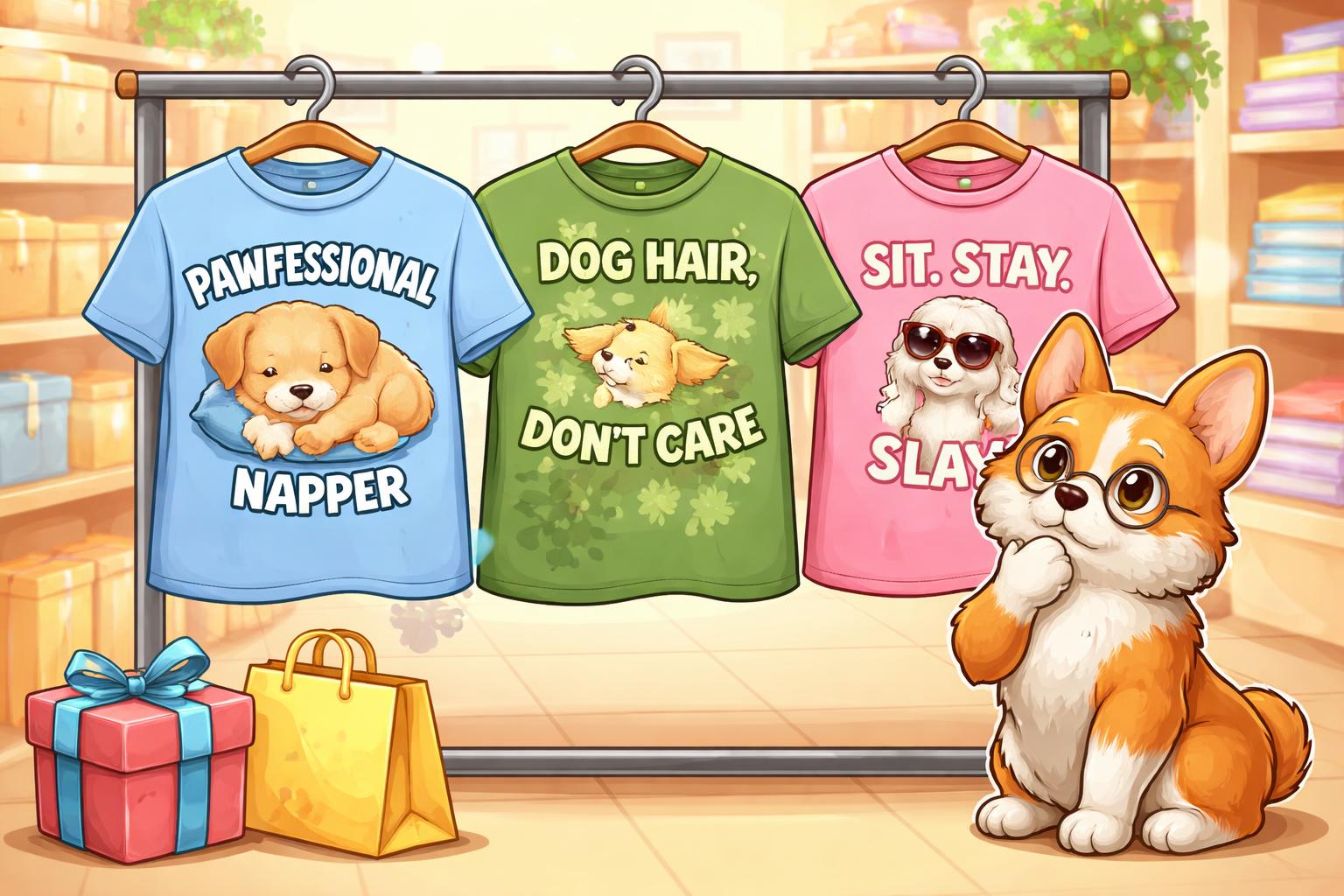 Dog puns gift shirt design layout