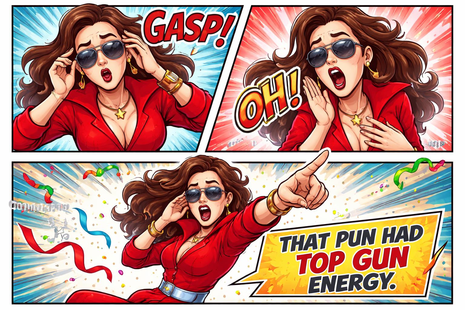 Dramatic tom cruise pun comic strip