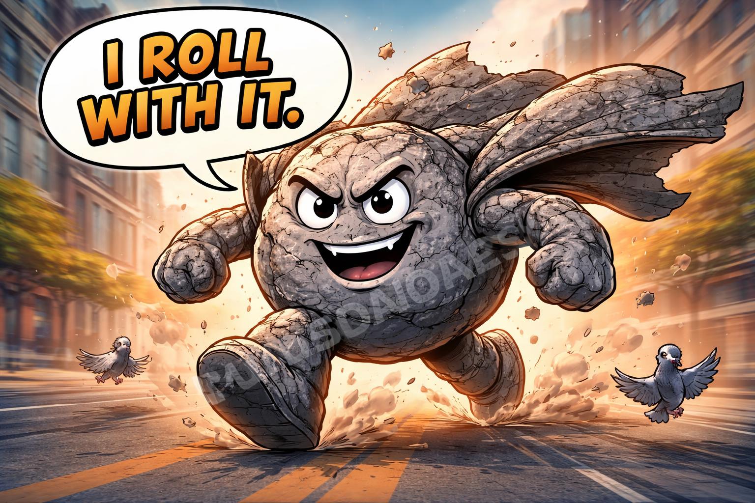 Dwayne johnson action pose cartoon pun