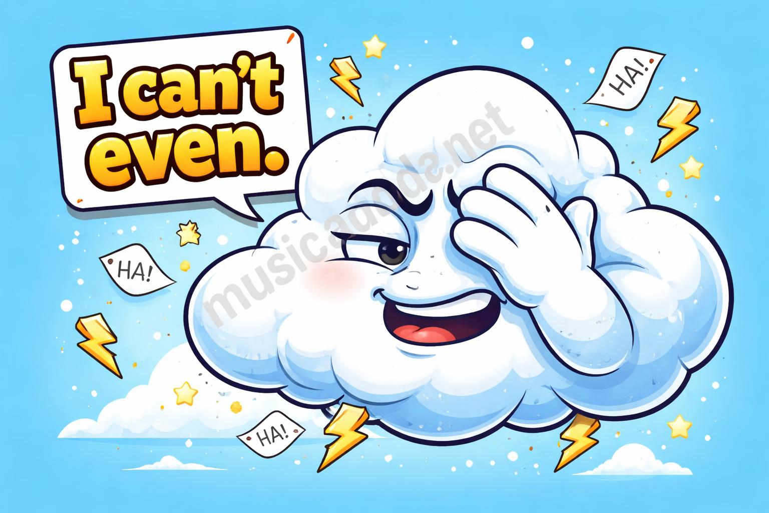 Eye roll worthy pun face cartoon