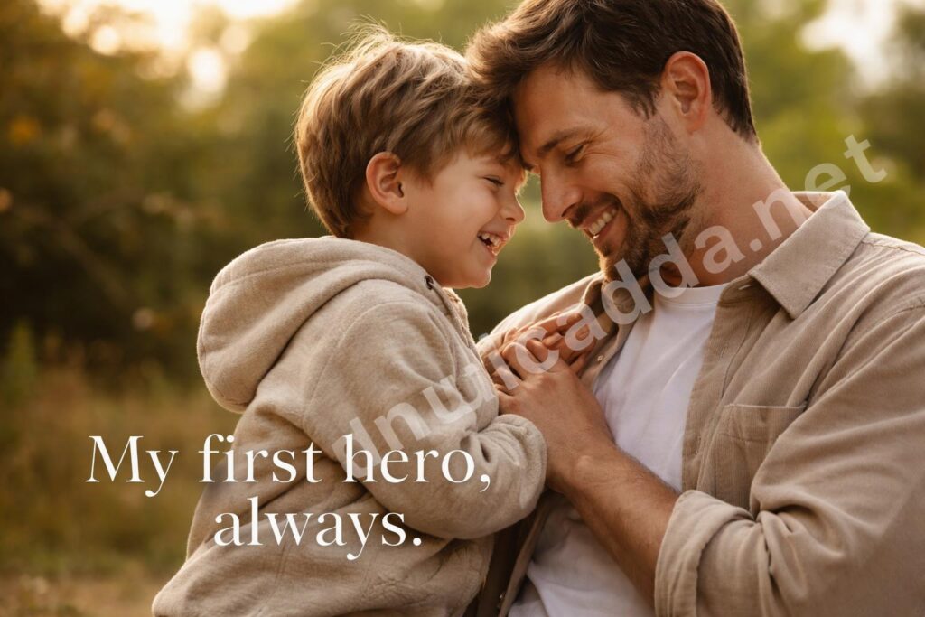 Father and child fathers day hero moment