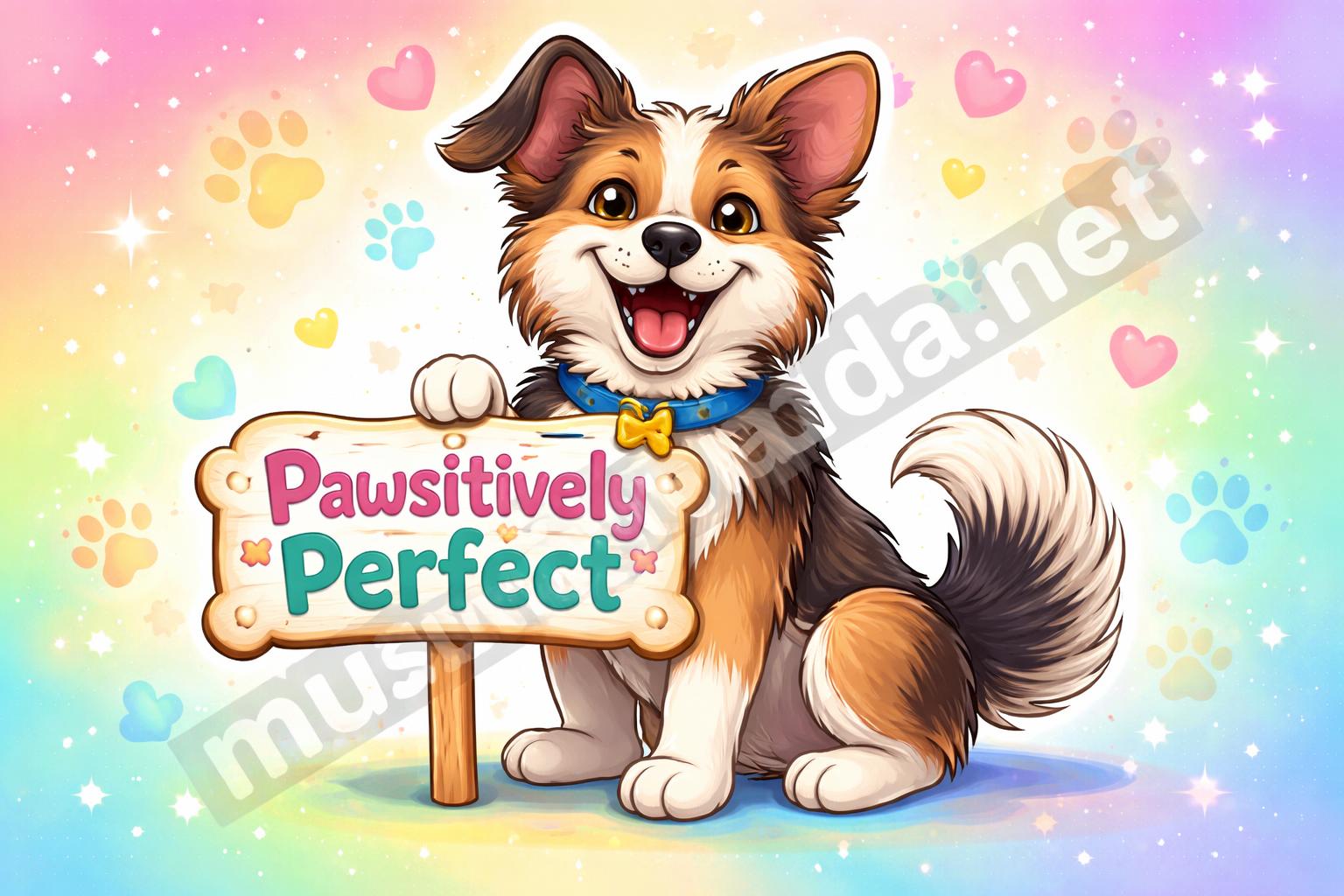 Final dog puns poster cartoon