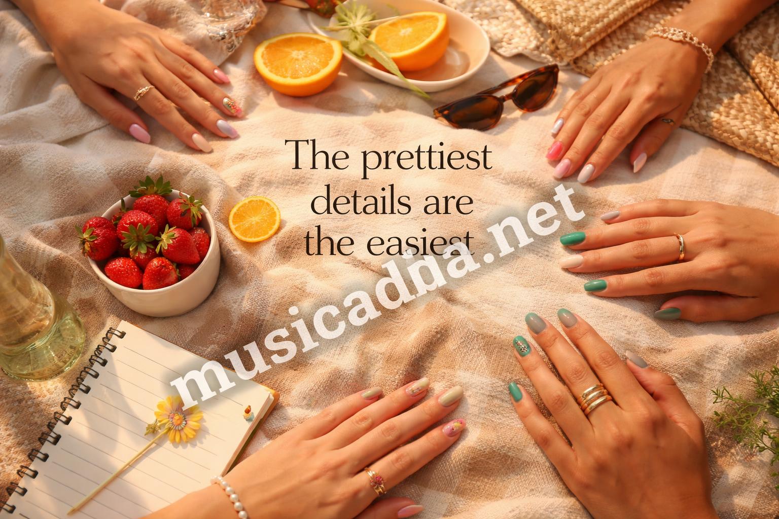 Final summer nail ideas lifestyle flatlay
