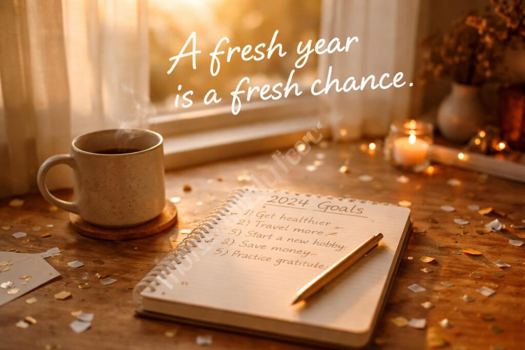 Fresh new year morning with hopeful notes