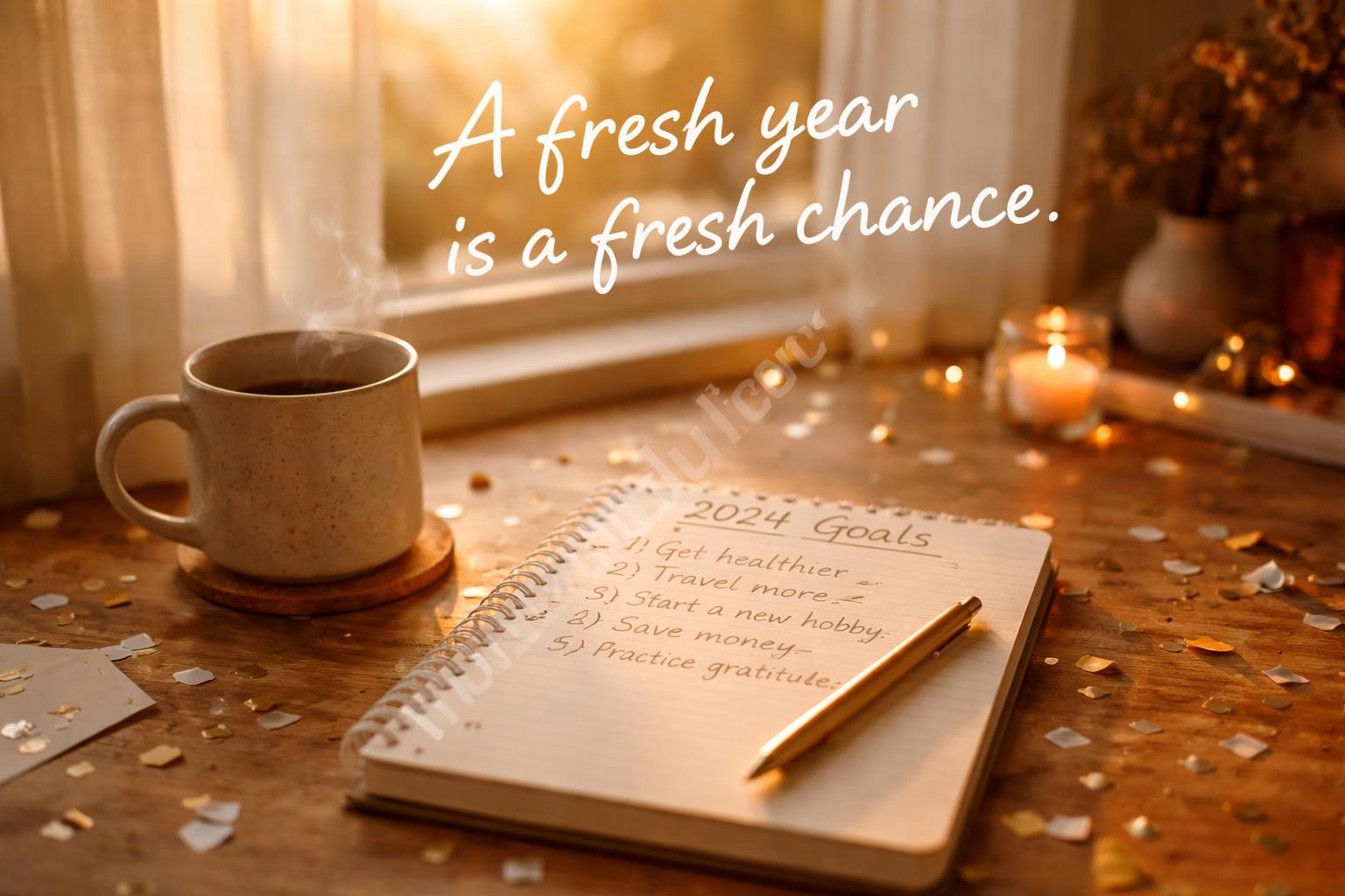 Fresh new year morning with hopeful notes