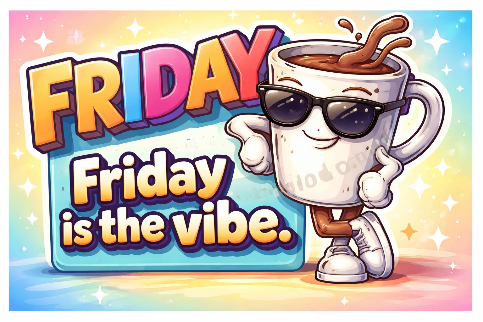 Friday caption poster cartoon