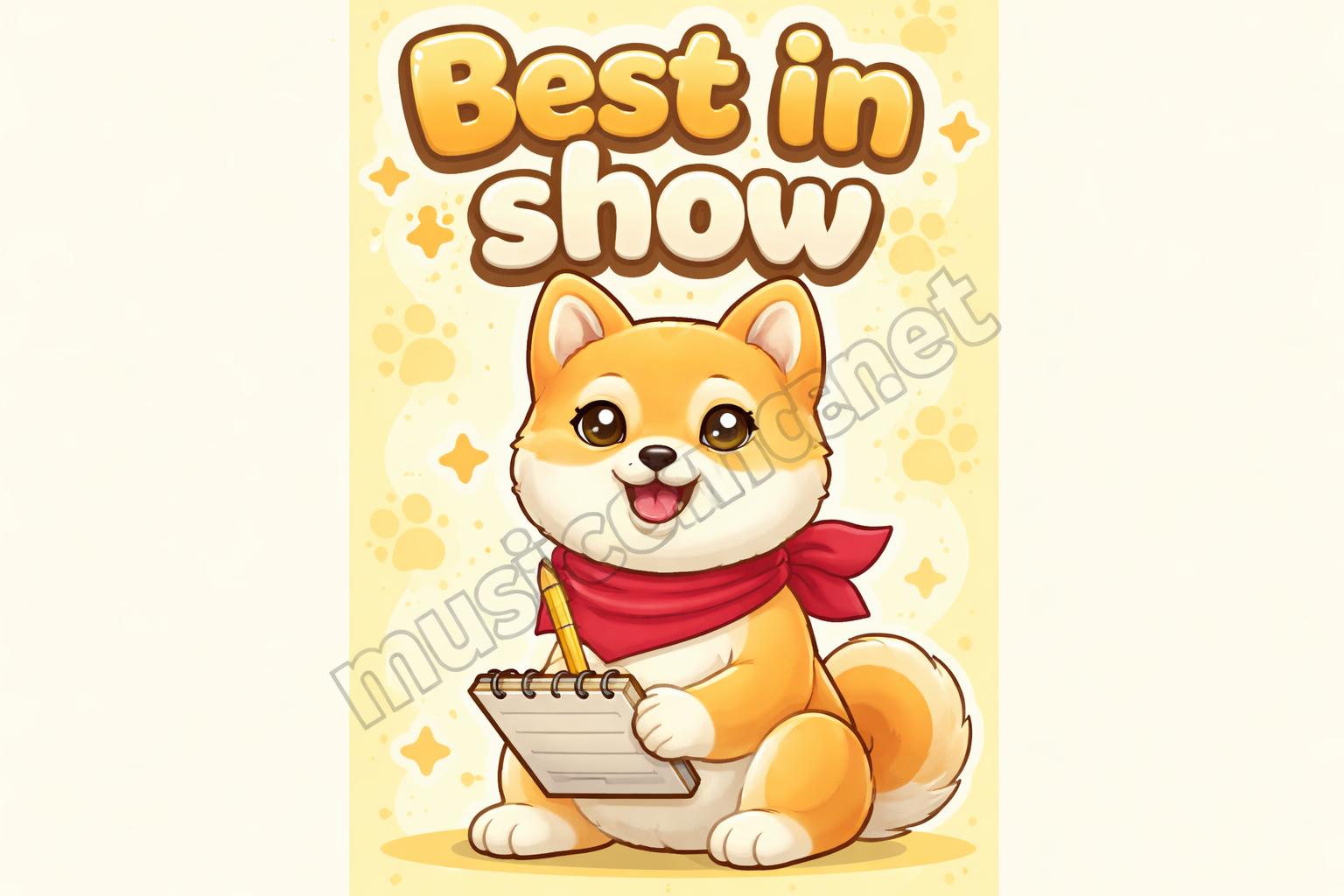 Friendly dog captions poster