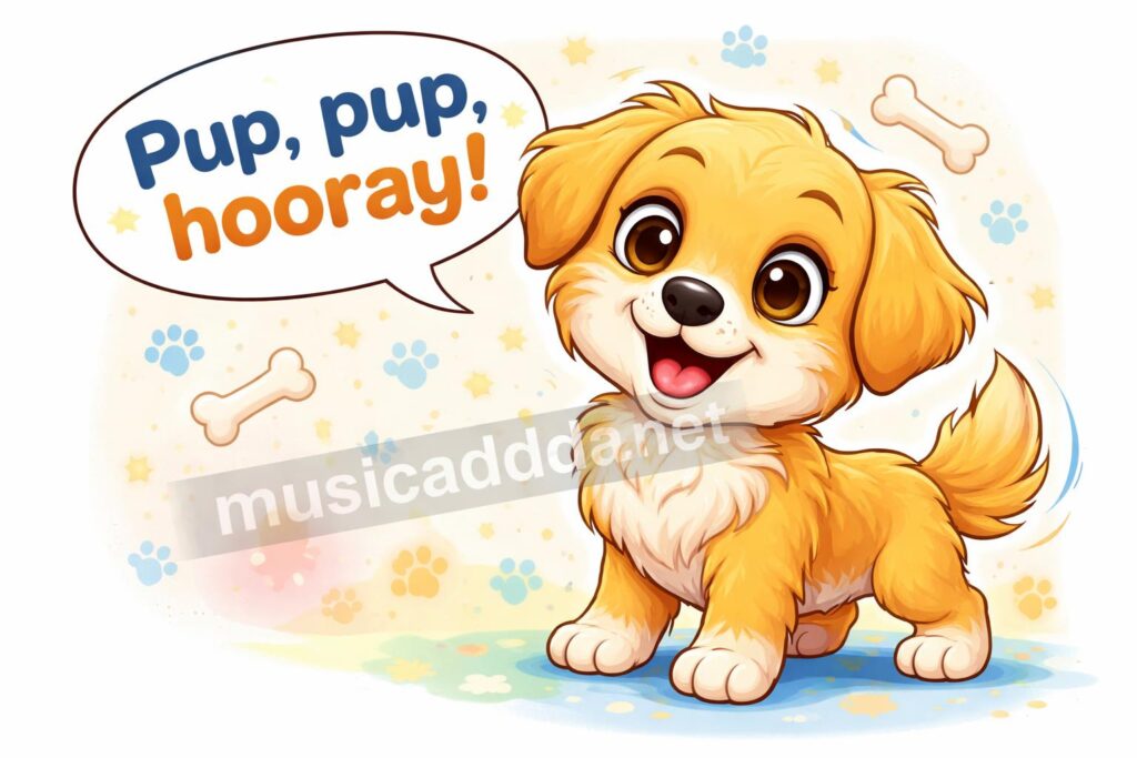Friendly puppy pun poster