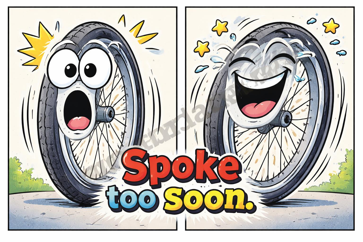 Funny bike pun reaction panel