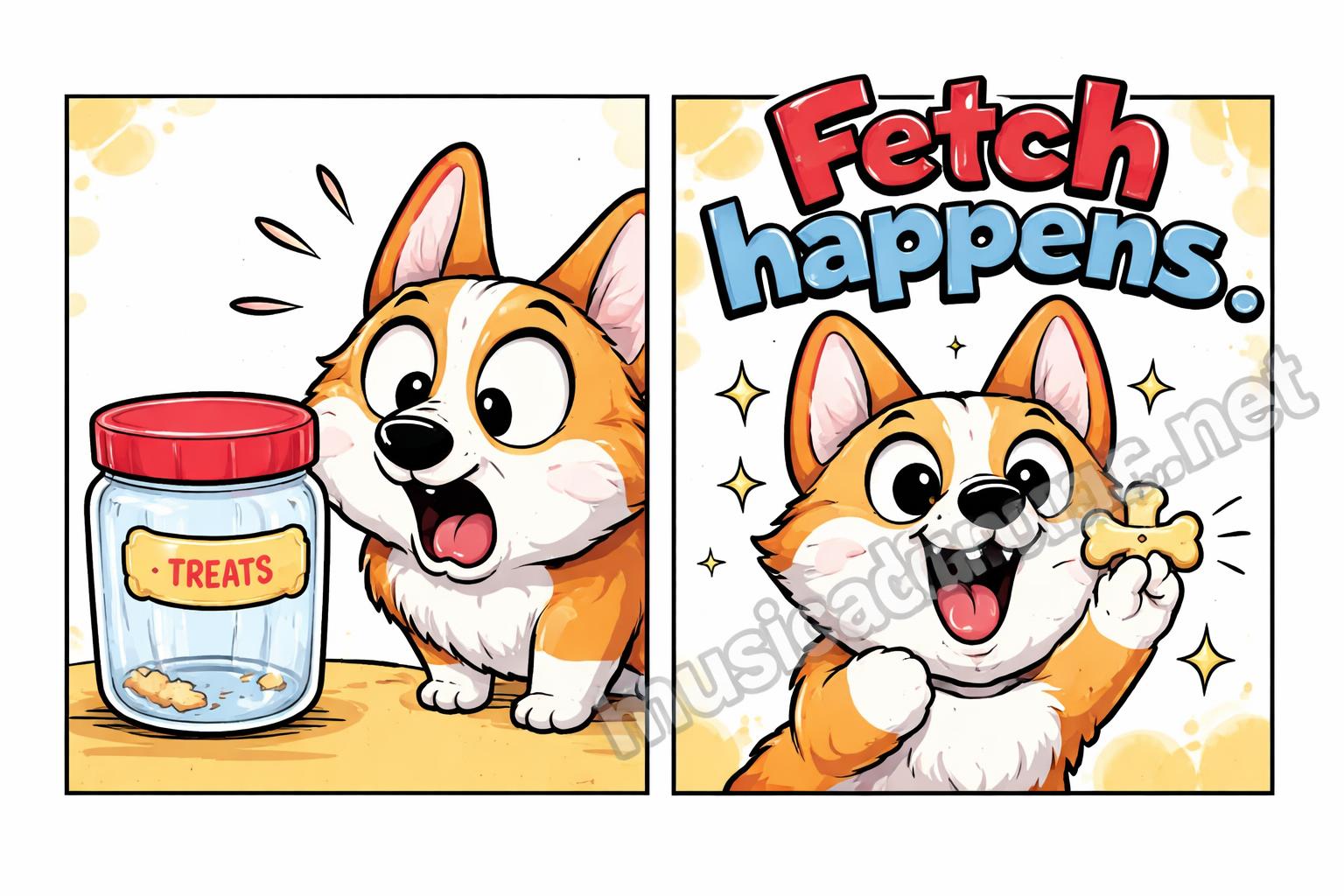 Funny dog pun comic strip