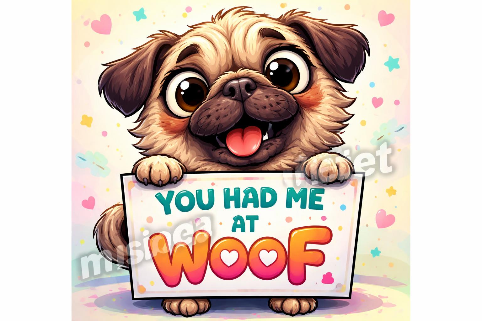 Funny dog puns closeup puppy reaction