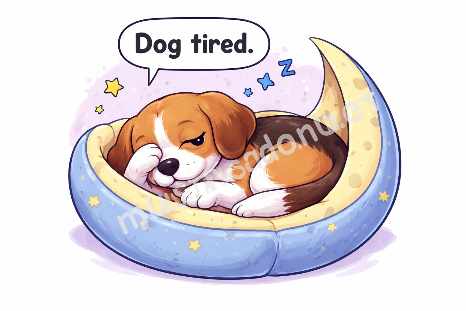 Funny dog puns sleepy dog comic