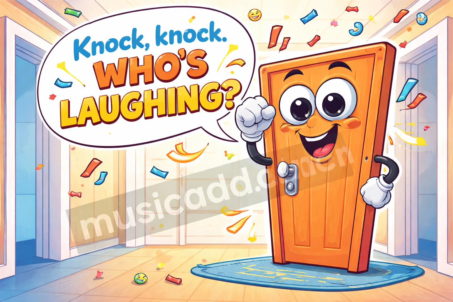 Funny knock knock puns hero cartoon