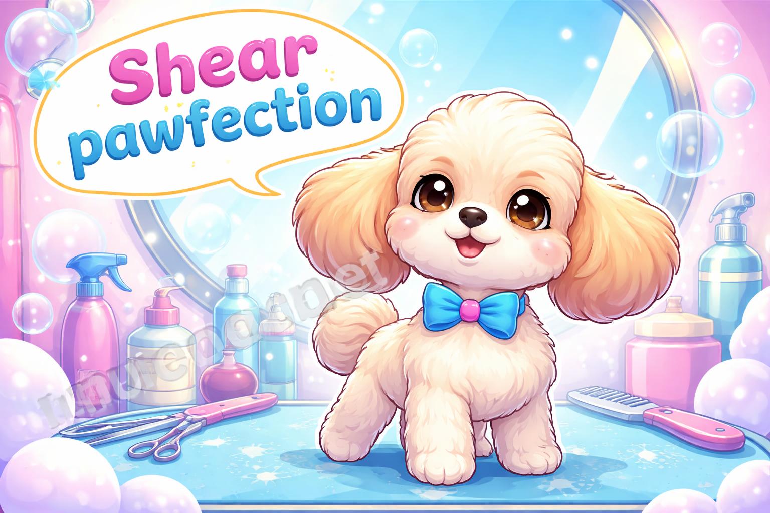 Funny pawfectly groomed dog cartoon