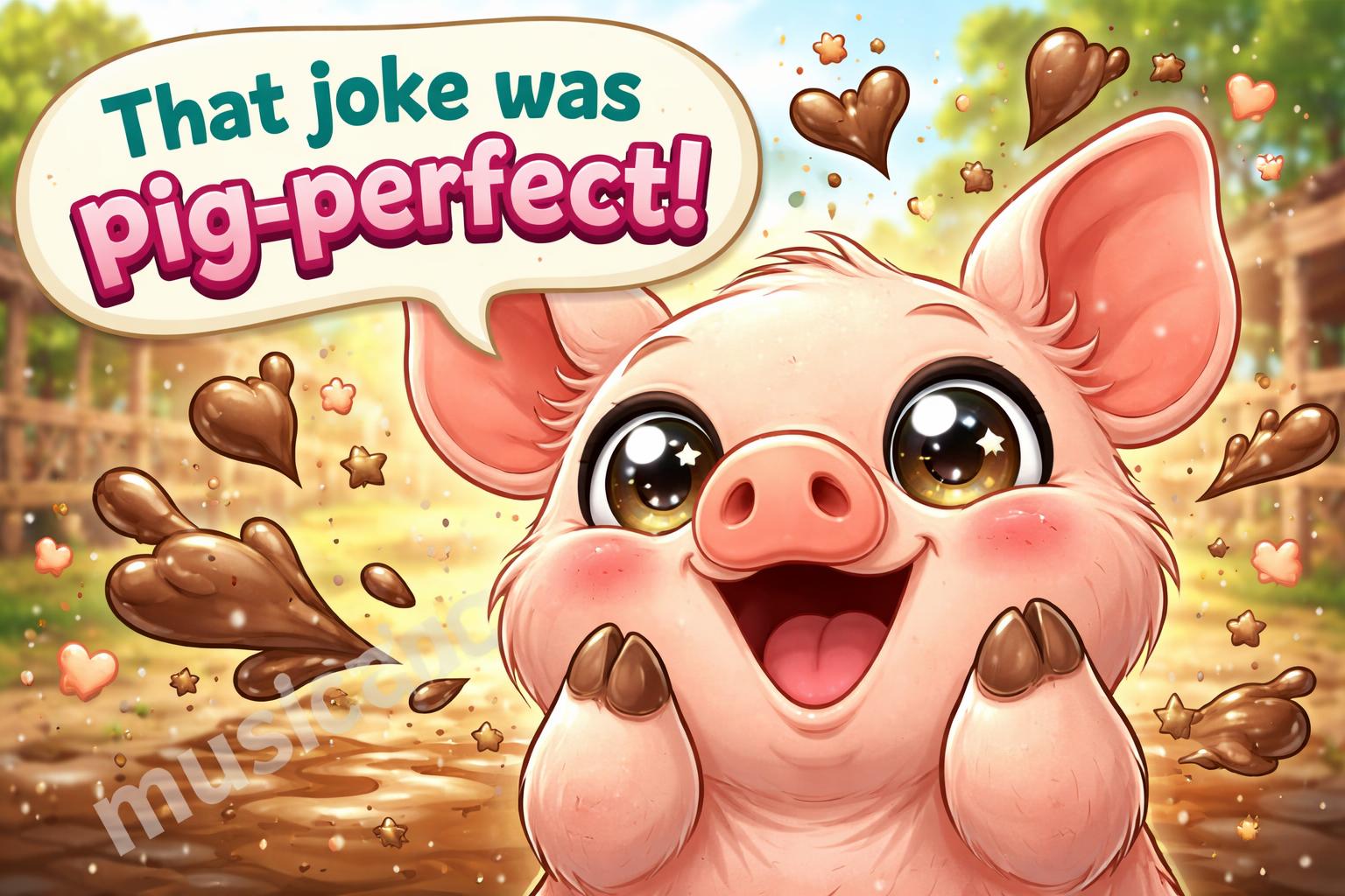Funny squealing pig closeup