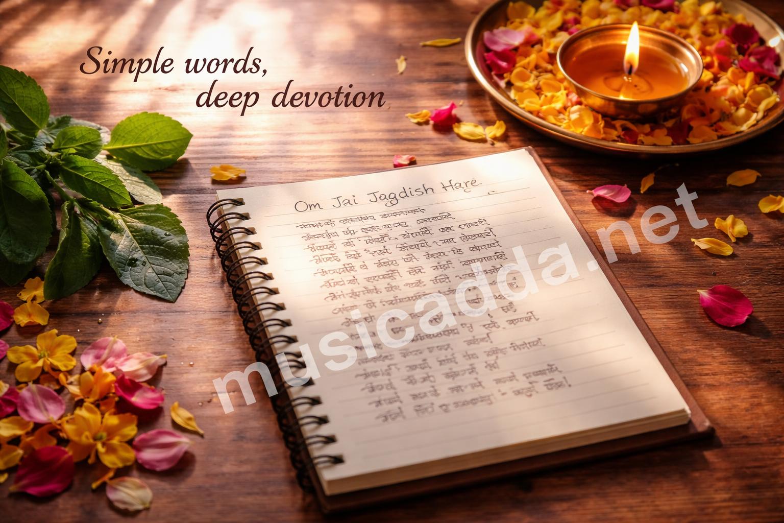 Ganesh aarti lyrics floral puja setup