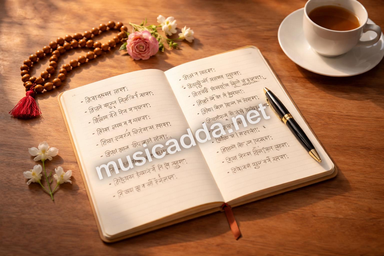Ganesh aarti lyrics notebook reading
