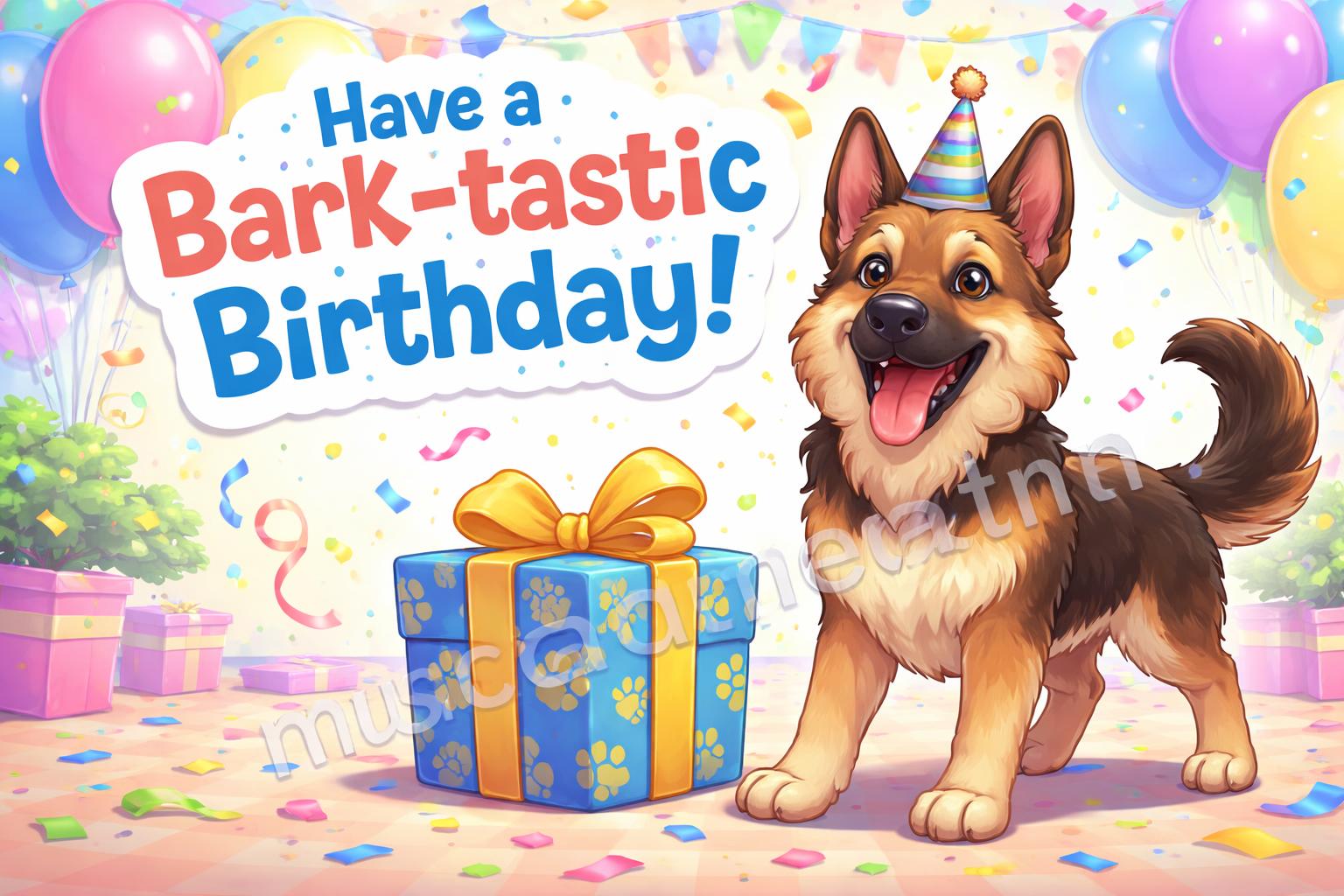 German shepherd birthday pun card