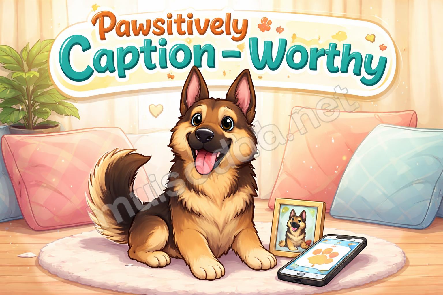 German shepherd caption cute poster