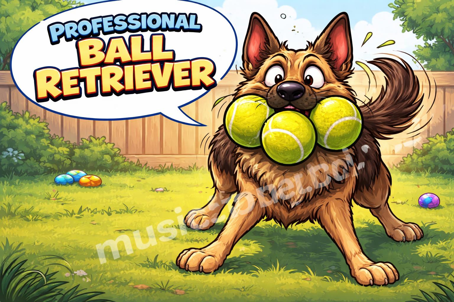 German shepherd goofy visual joke