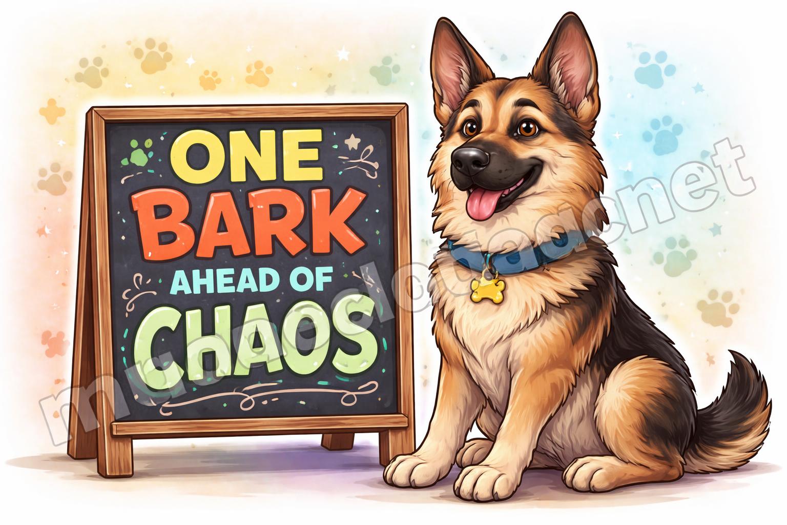 German shepherd one liner shareable poster