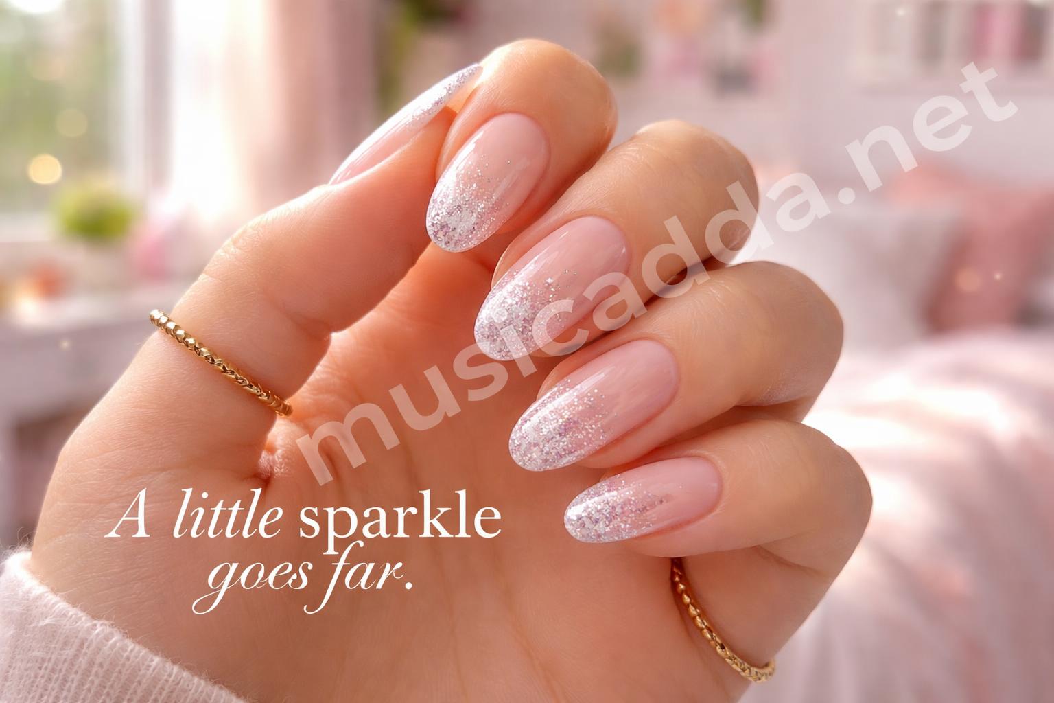 Glitter tip press on teen nails