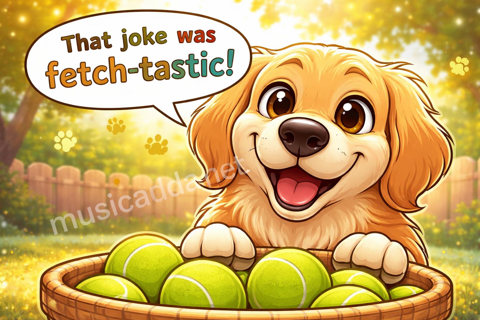 Golden retriever puns happy dog closeup