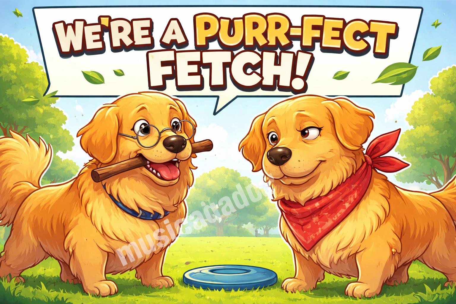 Golden retriever puns two dogs joking