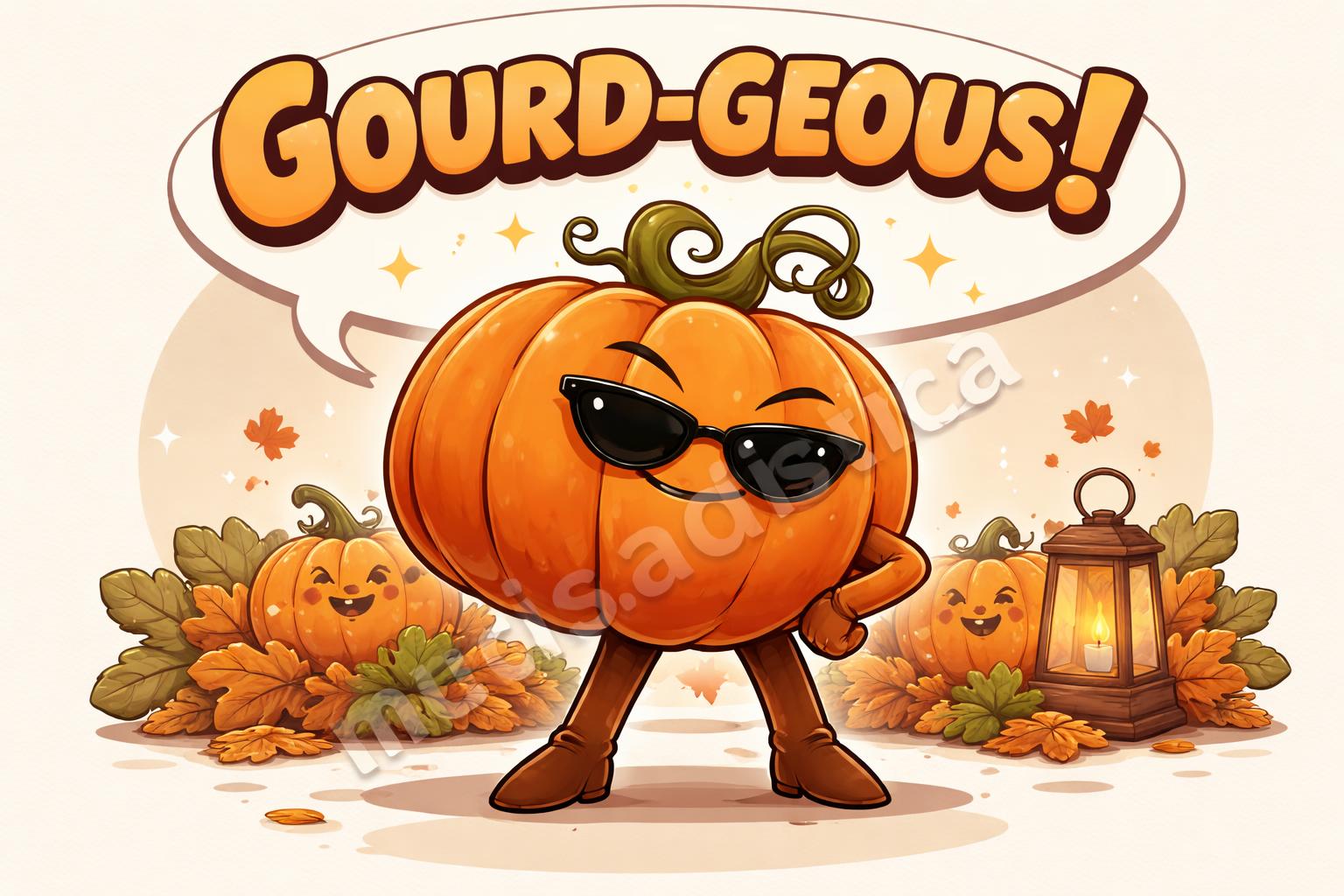 Gourd geous pumpkin wordplay poster