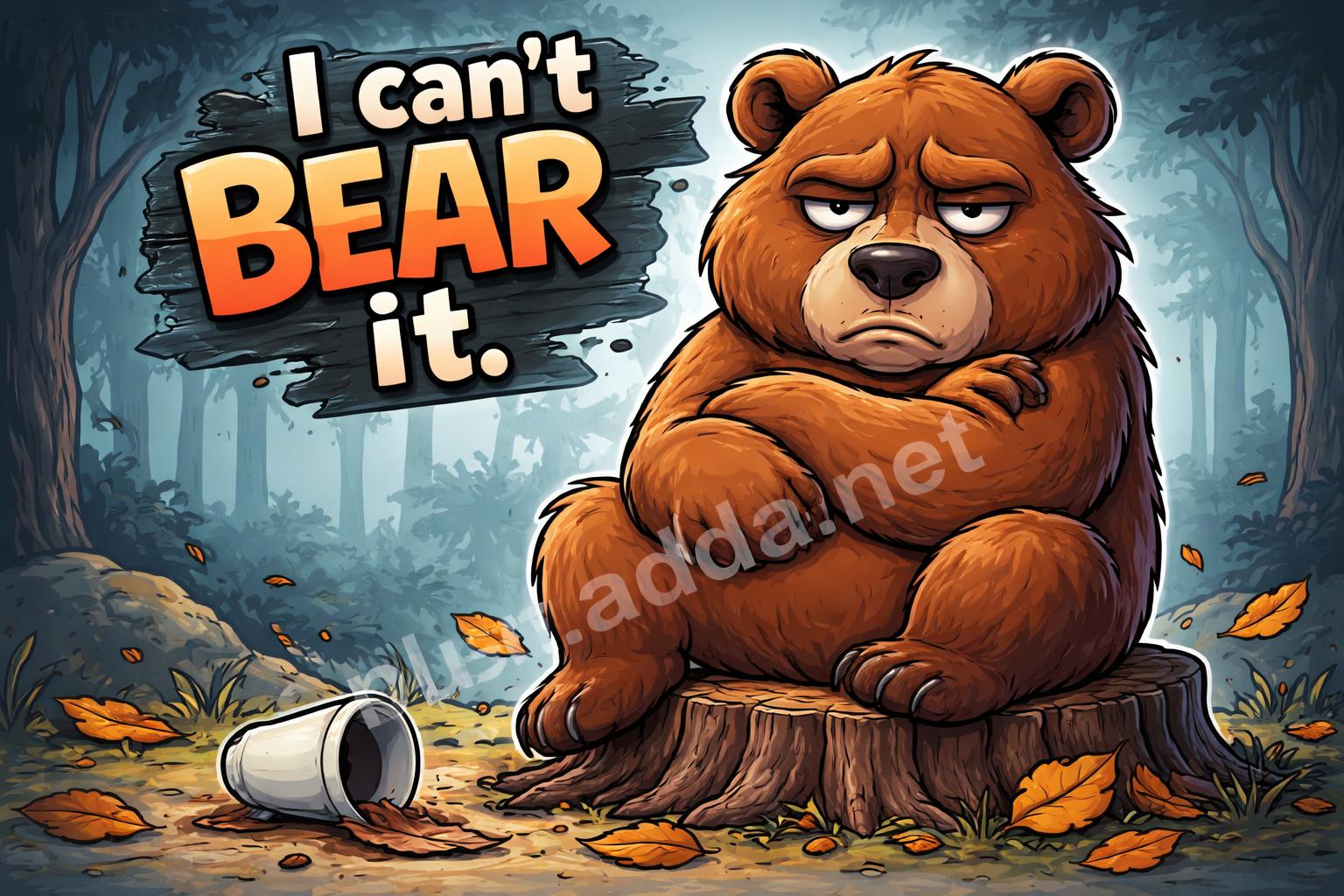 Grizzly bear bad day cartoon