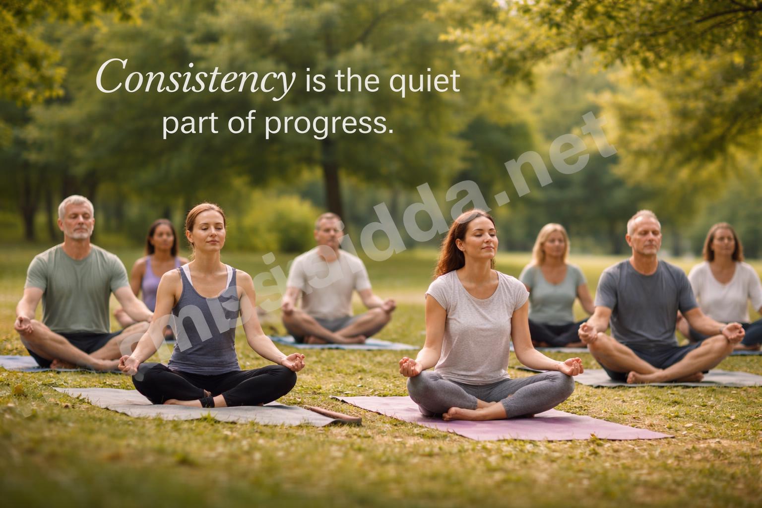 Group yoga class outdoor session