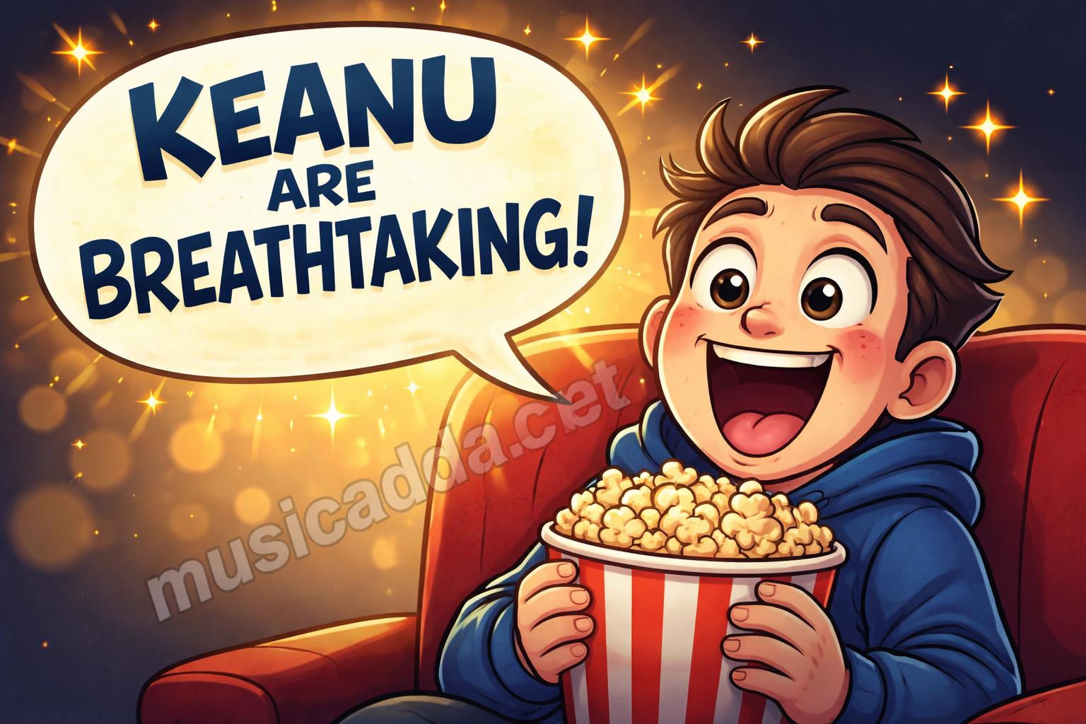 Keanu reeves puns breathtaking reaction