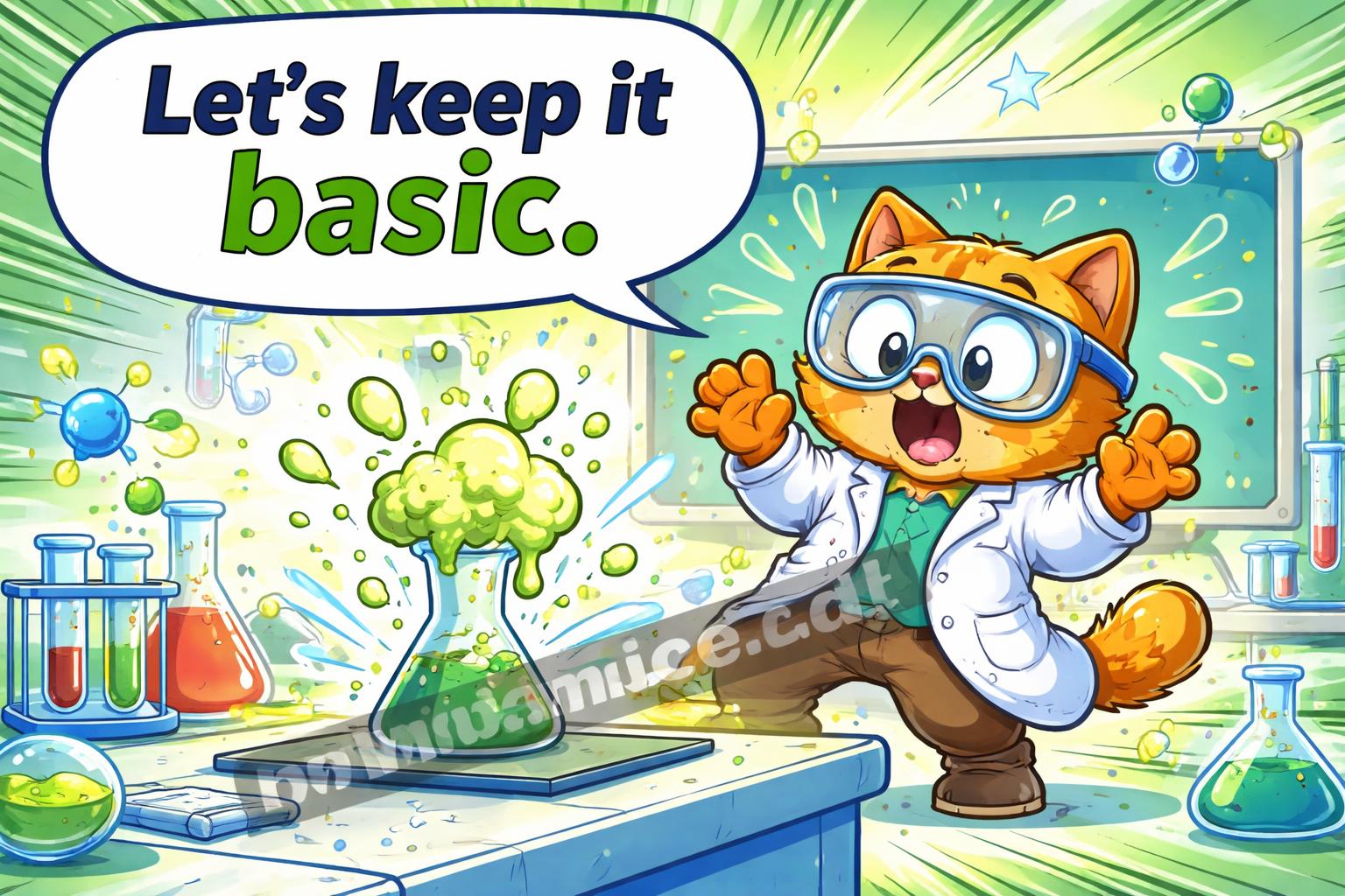 Lab joke experiment bursting cartoon